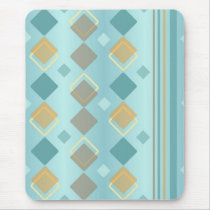 Square Pattern Design Mousepad Blue