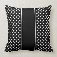 Square Pillow Black White Polka Dots Cushion
