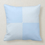 Square Pillow Light Blue White Check Block Colors