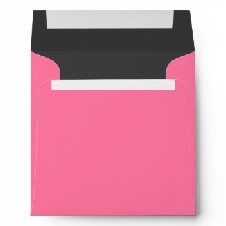 Square Pink Black Linen Envelopes