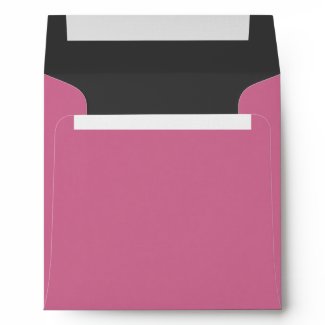 Square Pink Black Linen Envelopes