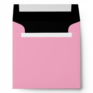 Square Pink Black Linen Envelopes