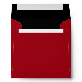 Square Red Black Linen Envelopes