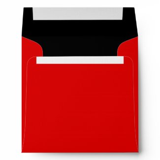 Square Red Black Linen Envelopes