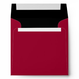 Square Red Black Linen Envelopes