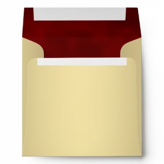 Square Red Gold Linen Envelopes