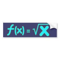 Square Root Function - Math Symbols Bumper Stickers