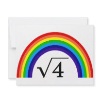 Square Root of 4 Equals Rainbow Personalized Invitation