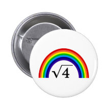 Square Root of 4 Equals Rainbow Pin