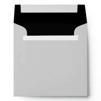 Square Silver Black Linen Envelopes