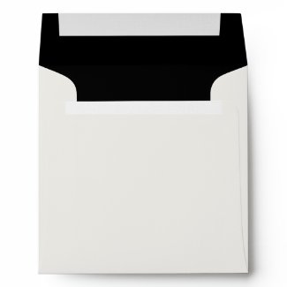 Square Silver Black Linen Envelopes