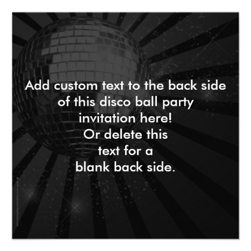 Square Silver Sparkle Disco Ball Party Personalized Announcements