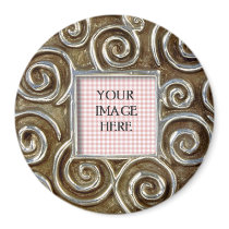 Square Silver Swirls Template magnets by MagnetMadness Square Silver Swirls Template magnets