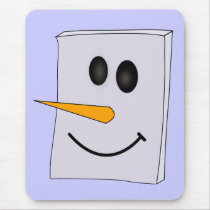 Square Smiling Snowman mousepads