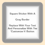 Square Stickers With A Gray Border In Sheets