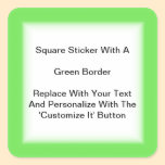 Square Stickers With A Green Border In Sheets