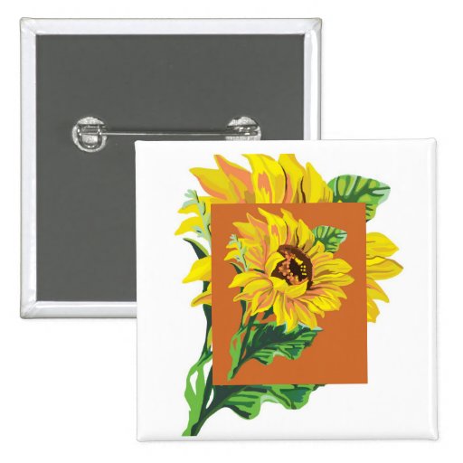 Square Sunflower Button