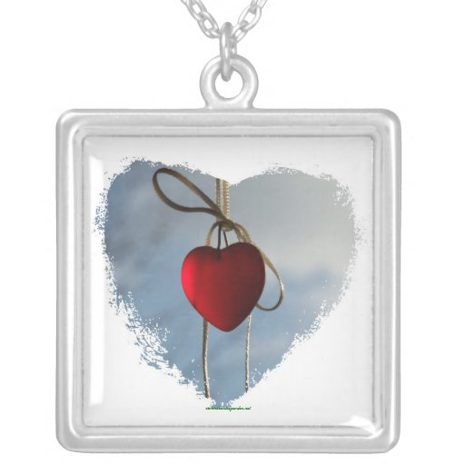 Square Valentine Heart Necklace