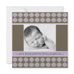 Square Victorian Lilac Designer Birth Announcement