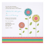 Square Wedding Rainbow Tall Flowers Invitation