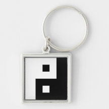 Square Yin Yang Key Chain