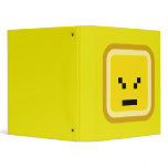 squared smiley angry vinyl binder