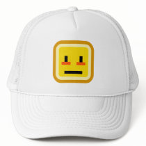 squared smiley blush mesh hat
