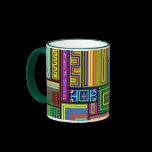 Squares and Rectangles multicolored mug mugs