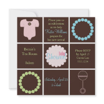 Squares- Baby Shower Invitation