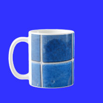 squares blue mugs