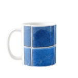 squares blue mugs