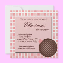 Quadrat-Weihnachtsabendessen einladungen