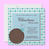Quadrat-Weihnachtsabendessen einladungen