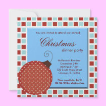 Quadrat-Weihnachtsabendessen einladungen