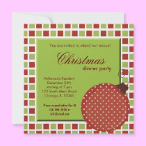 Quadrat-Weihnachtsabendessen einladungen