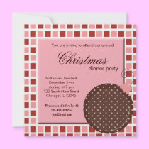 Quadrat-Weihnachtsabendessen einladungen