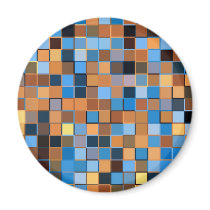 Squares of Blue and Browns Fridge Magnet