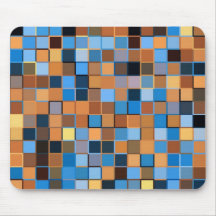 Squares of Blue and Browns Mousepad