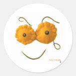 Squash Smiley Face Round Stickers