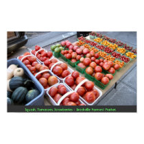 Squash,Tomatoes,Strawberries - Brockville Farmers' posters by joelor Squash,Tomatoes,Strawberries - Brockville Farmers' posters