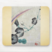 Squash vine with blossom and rainbow mousepad