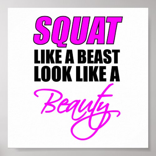 Squat Like A Beast Look Like A Beauty | Pink Print