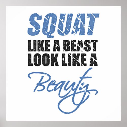 Squat Like A Beast Look Like A Beauty | Retro Posters