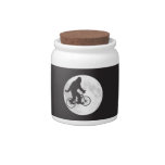 Squatch on a Bike In Sky With Moon T-shirt Candy Dishes