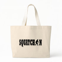 Squatchin, black text canvas bag