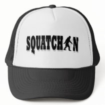 Squatchin, black text hat