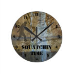 Squatchin time round wallclocks