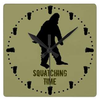 Squatching Time Bigfoot  Footprints Custom Clock