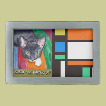 Squeak - The Wonder Cat! belt buckles