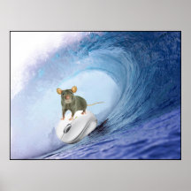 Squeaky mouse rides computer mouse poster